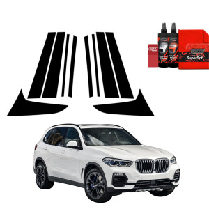 10w1 Czarna folia na słupki do BMW X5 (2018-2023)