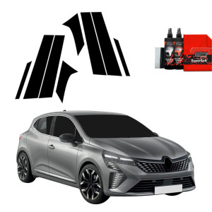 8w1 Czarna folia na słupki do Renault Clio (2020-2024)