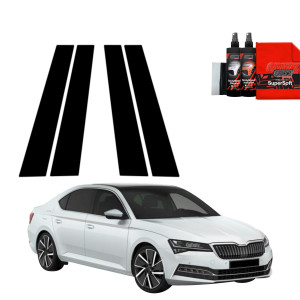 8w1 Czarna folia na słupki do Skoda Superb 3 Combi (2019-2023)