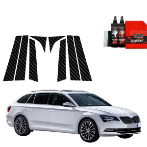 8w1 Folia karbonowa na słupki do Skoda Superb 3 Combi (2016-2019)