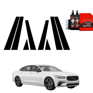 8w1 Czarna folia na słupki do Volvo S90 Sedan 5D (2016-2020)
