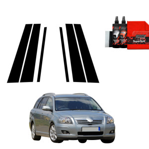 6w1 Czarna folia na słupki do Toyota Avensis Kombi (2003-2009)