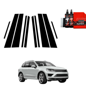 10w1 Czarna folia na słupki do Volkswagen VW Touareg (2014-2018)