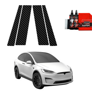 4w1 Folia karbonowa na słupki do Tesla Model X (2021-2025)