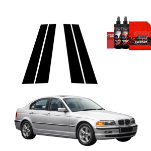 4w1 Czarna folia na słupki do BMW 3 E46 Sedan Pre-LCI (1998-2001)