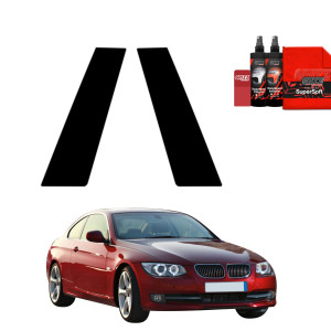 2w1 Czarna folia na słupki do BMW 3 E92 Coupe LCI (2010-2013)
