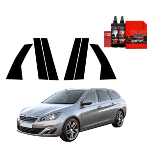 6w1 Czarna folia na słupki do Peugeot 308 Kombi (2013-2021)