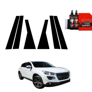 6w1 Czarna folia na słupki do Peugeot 4008 (2012-2017)