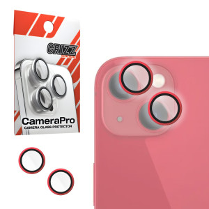 Szkło na aparat z ramką do Apple iPhone 13 Mini Red GRIZZ