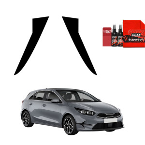 2w1 Czarna folia na słupki do Kia Ceed Hatchback (2021-2025)