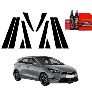 10w1 Czarna folia na słupki do Kia Ceed Hatchback (2021-2025)