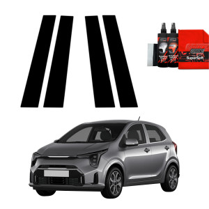 4w1 Czarna folia na słupki do Kia Picanto (2023-2026)