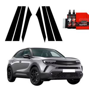 6w1 Czarna folia na słupki do Opel Mokka (2021-2026)
