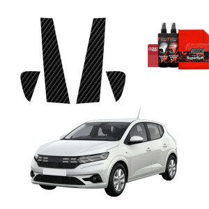 4w1 Folia karbonowa na słupki do Dacia Sandero (2020-2024)