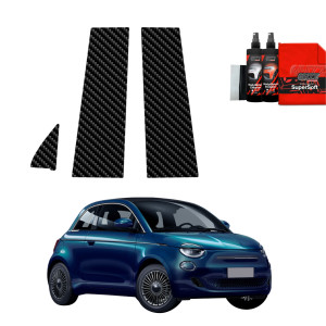 3w1 Folia karbonowa na słupki do Fiat 500 (2016-2026)