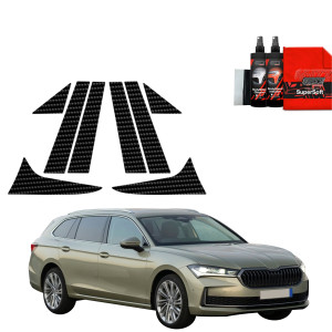8w1 Folia karbonowa na słupki do Skoda Superb 4 Combi (2024-2026)