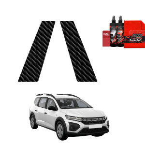 2w1 Folia karbonowa na słupki do Dacia Jogger (2022-2026)