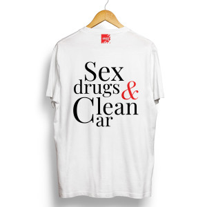 Koszulka Grizz Sex Drugs & Clean Car S Biały
