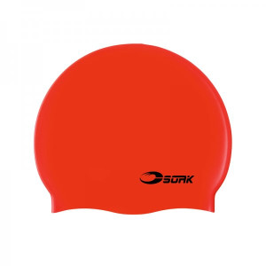 Badmössa Röd Long Hair Silicone - Soak