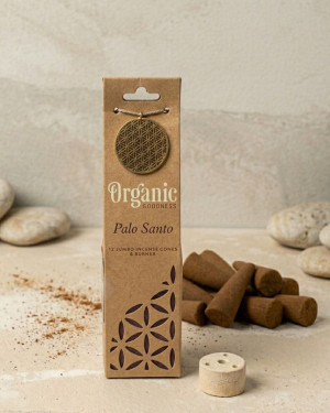 Organic - Naturalne kadzidełka stożkowe z olejkami Palo Santo + podstawka