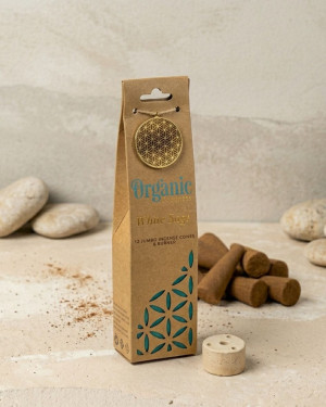 Organic - Naturalne kadzidełka stożkowe z olejkami Biała Szałwia + podstawka