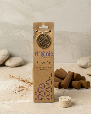 Organic - Naturalne kadzidełka stożkowe z olejkami Lawenda + podstawka