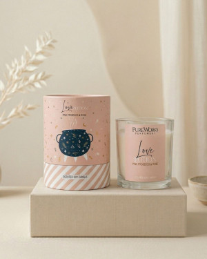 Świeca sojowa różowe prosecco i róże - Love Potion 120g