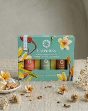 Zestaw naturalnych olejków eterycznych w pudełku - Happiness