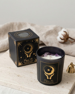 Świeca sojowa manifestacyjna Purifying Moon – Palo Santo & Lawenda