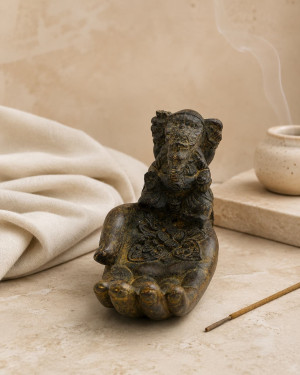 Indonezyjska podstawka pod kadzidła - Dłoń Ganesha