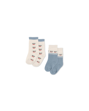 Konges Sløjd - skarpetki 2-pak Jaquard Socks Cherry Mix