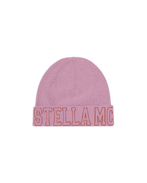 Stella McCartney - bawełniana czapka z logo różowa