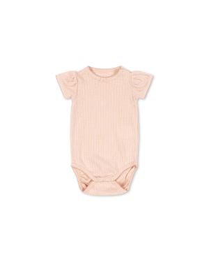 Konges Sløjd - body z bufiastymi rękawami Minnie Puff Body GOTS Cameo Rose