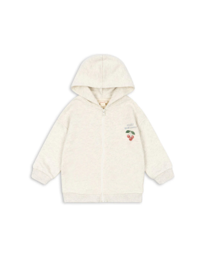 Konges Sløjd - bluza dresowa Loupy Zip Hoodie Off white melange