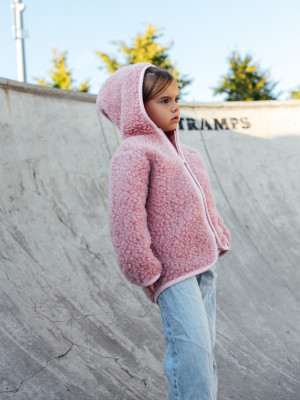 Meggstore - kurtka wełniana dziecięca Pink