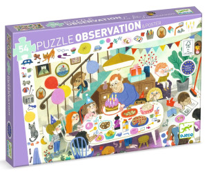 Djeco - puzzle obserwacja Urodziny 54 elem.