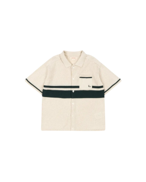 Konges Sløjd - dzianinowa koszulka polo Hai Knit Shirt GOTS Pine grove