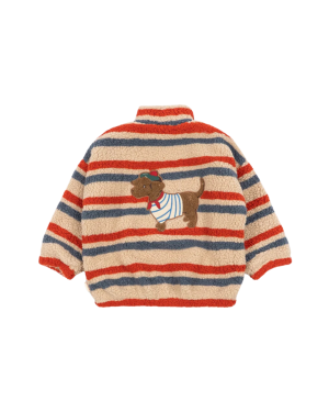 Konges Sløjd - kurtka Jody Embroidery Teddy Grs Tangerine Stripe