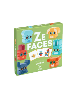 Djeco - drewniane zwierzątka do układania ZE FACES
