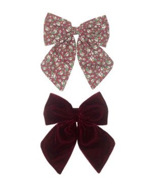 Mimi & Lula - kokardy do włosów Agnes Burgundy