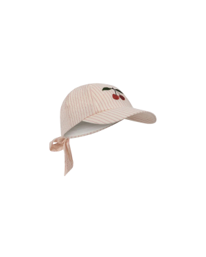 Konges Sløjd - czapka z kokardą Ellie Bow Cap GOTS Peony Stripe