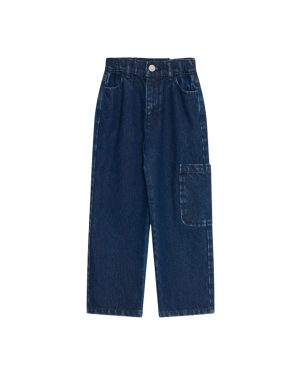 The New Society - spodnie jeansowe TNS Denim Pocket Trouser Dark Blue Denim
