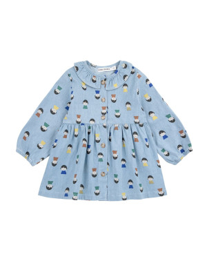 BOBO CHOSES - dziewczęca sukienka Game Pawns All Over Light Denim Dress