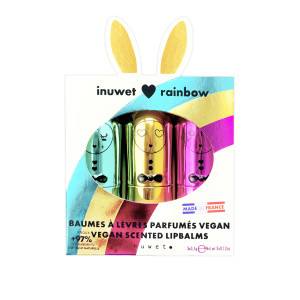 Inuwet - zestaw prezentowy trzech balsamów do ust dla dzieci Rainbow