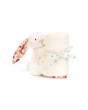 Prezent na Baby Shower. Króliczek z Kwiecistymi Uszami „Berry” Szmatka Przytulanka Kremowa 34 cm Jellycat