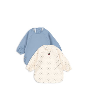 Konges Sløjd - śliniak z długimi rękawami 2 sztuki Navy Dot/Rain Washed