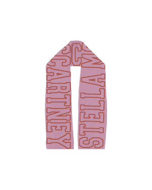 Stella McCartney - różowy bawełniany szalik z logo