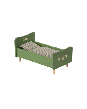 Maileg - drewniane łóżeczko Teddy Dad Dusty Green