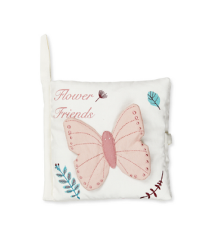 Prezent na Baby shower. Książeczka sensoryczna dla niemowlaka OCS Pressed Leaves Rose