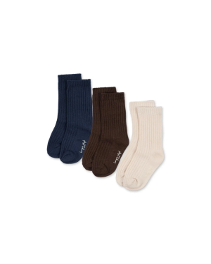Konges Sløjd - skarpetki 3-pak Chocolate Brown/ Total Eclipse